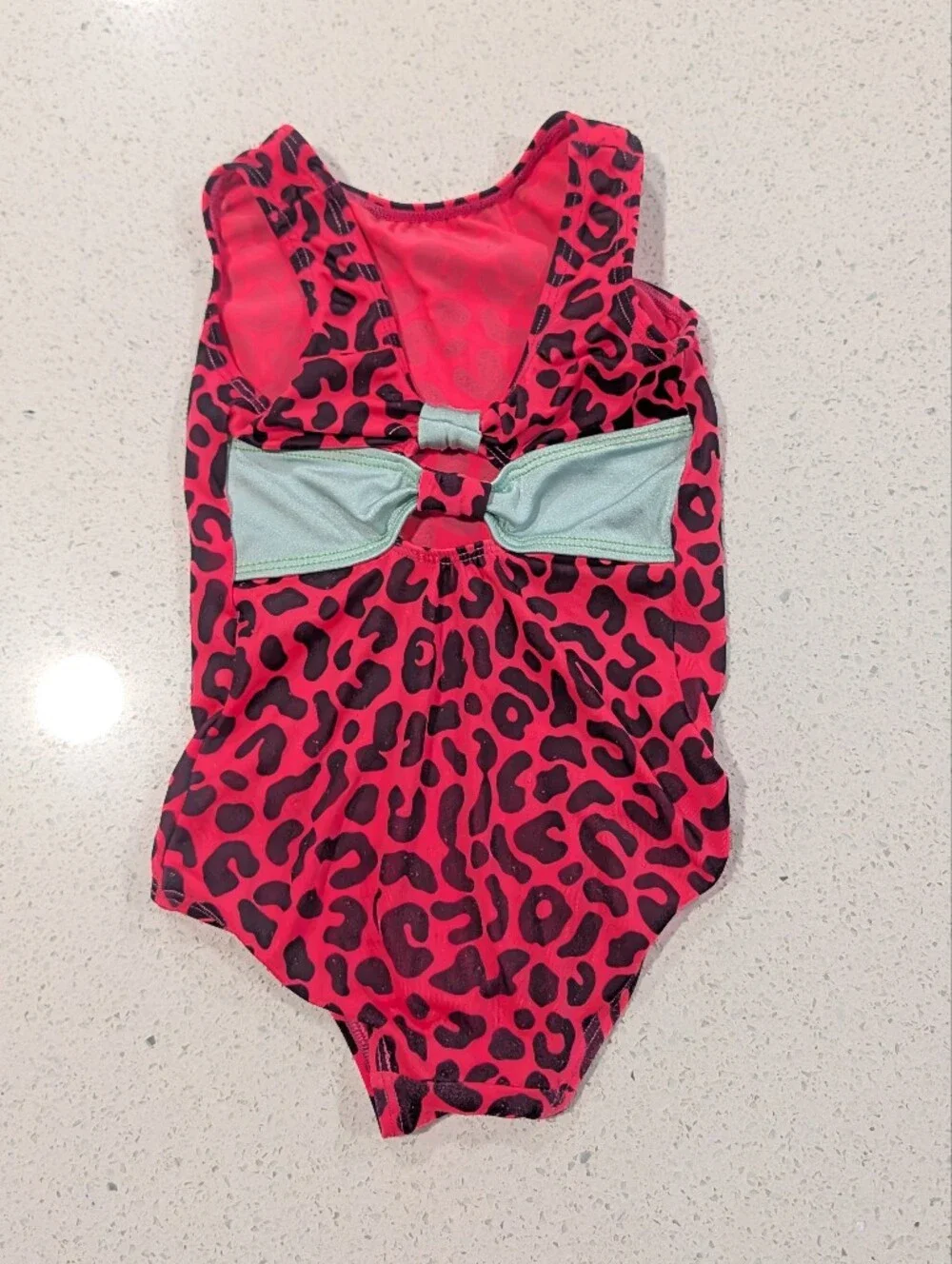 CUTE Tiny Toddler GK ELITE Gymnastics Dance Baby Leotard TD 2T-3T NEON CHEETAH